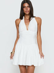 Imojen Halter Mini Dress White