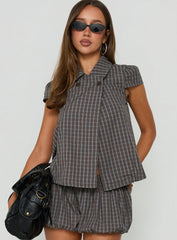 Tuckerr Trench Top Grey Check