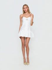 Aubriana Strapless Mini Dress White