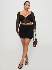 Maranta Long Sleeve Top Black Curve