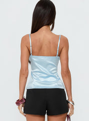 Lunetta Picot Trim Cami Top Blue