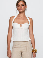 Isabetta Halter Top White