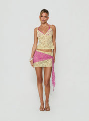 Calya Layered Top Lime / Pink