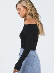 Morley Off Shoulder Sweater Black